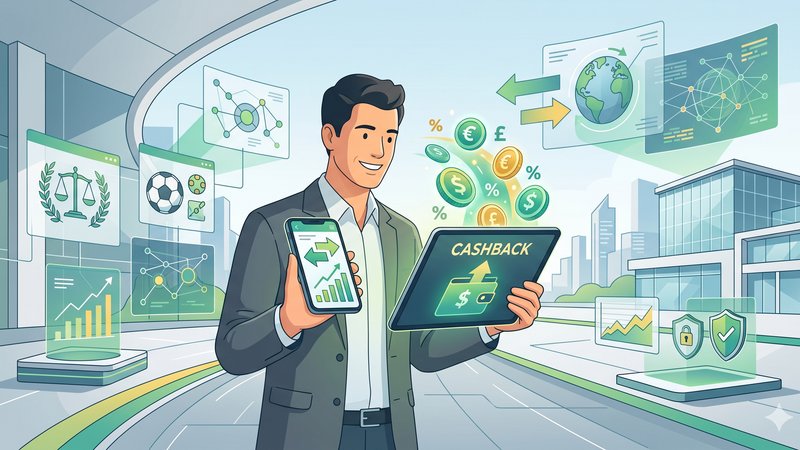 Современная иллюстрация к статье о работе кэшбэка в легальных букмекерских конторах в 2026 году